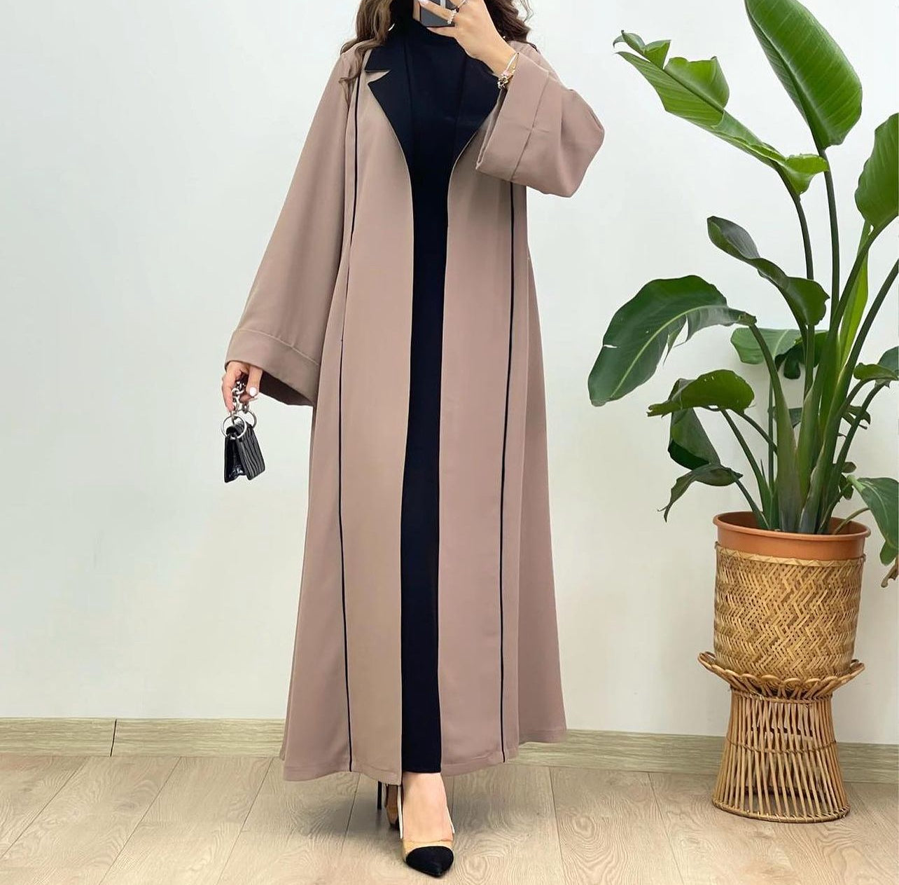 Two Piece Abaya ( Colored Jacket with black Inner ) - The Abaya Store