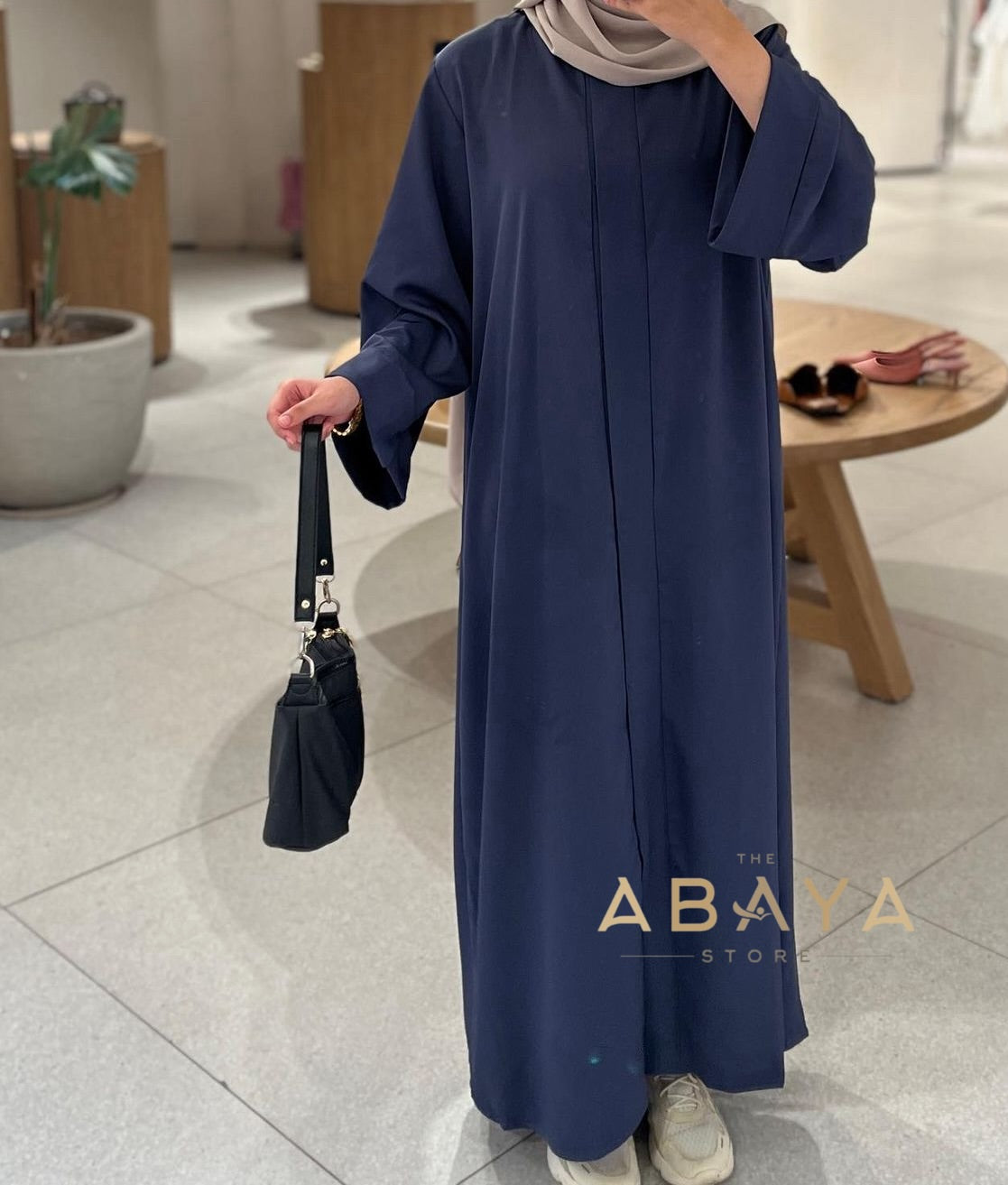 Statement Basic Buttoned Abaya - The Abaya Store