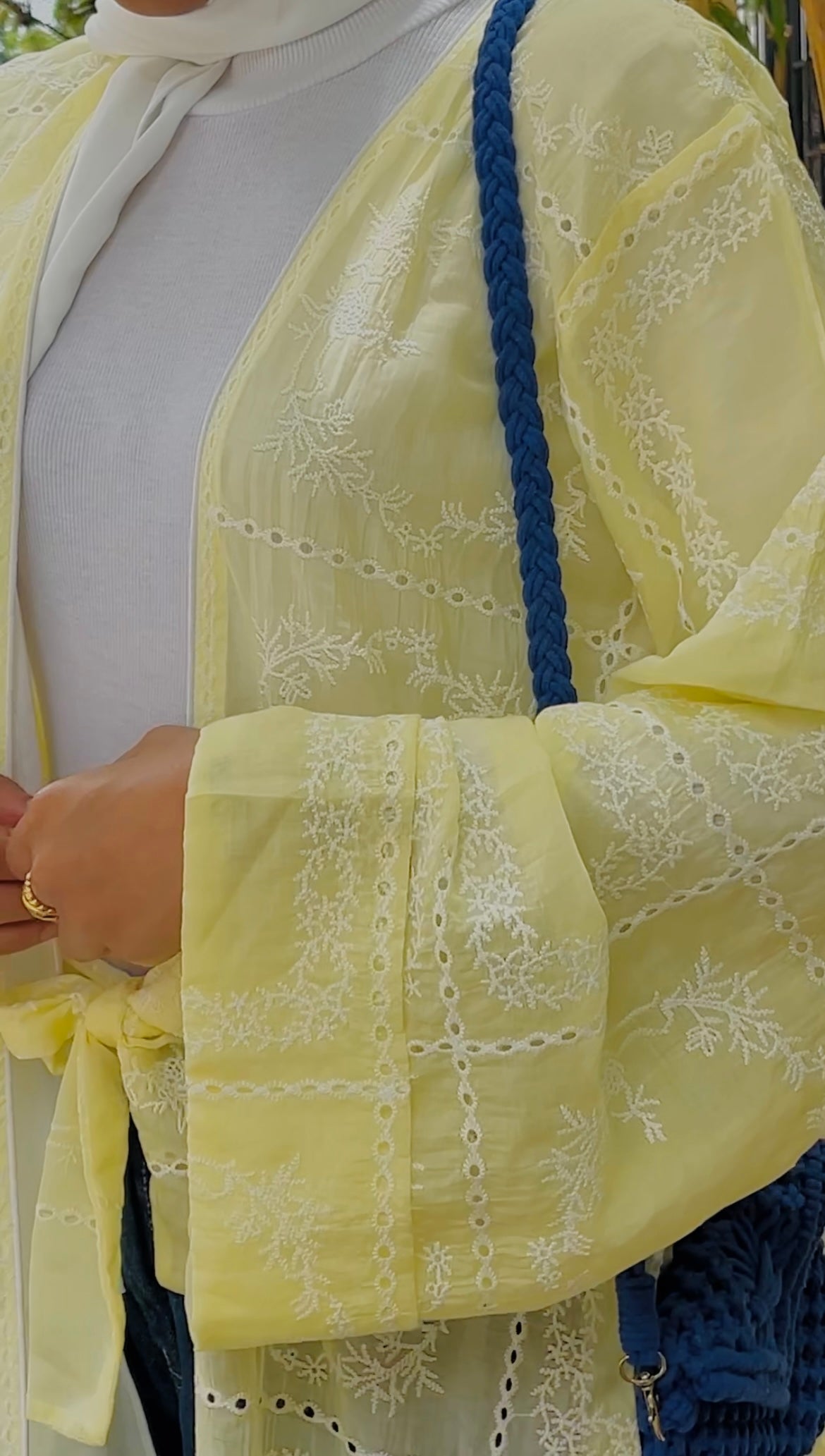(Copy) Silk Organza Open Jacket - Soft Lemon