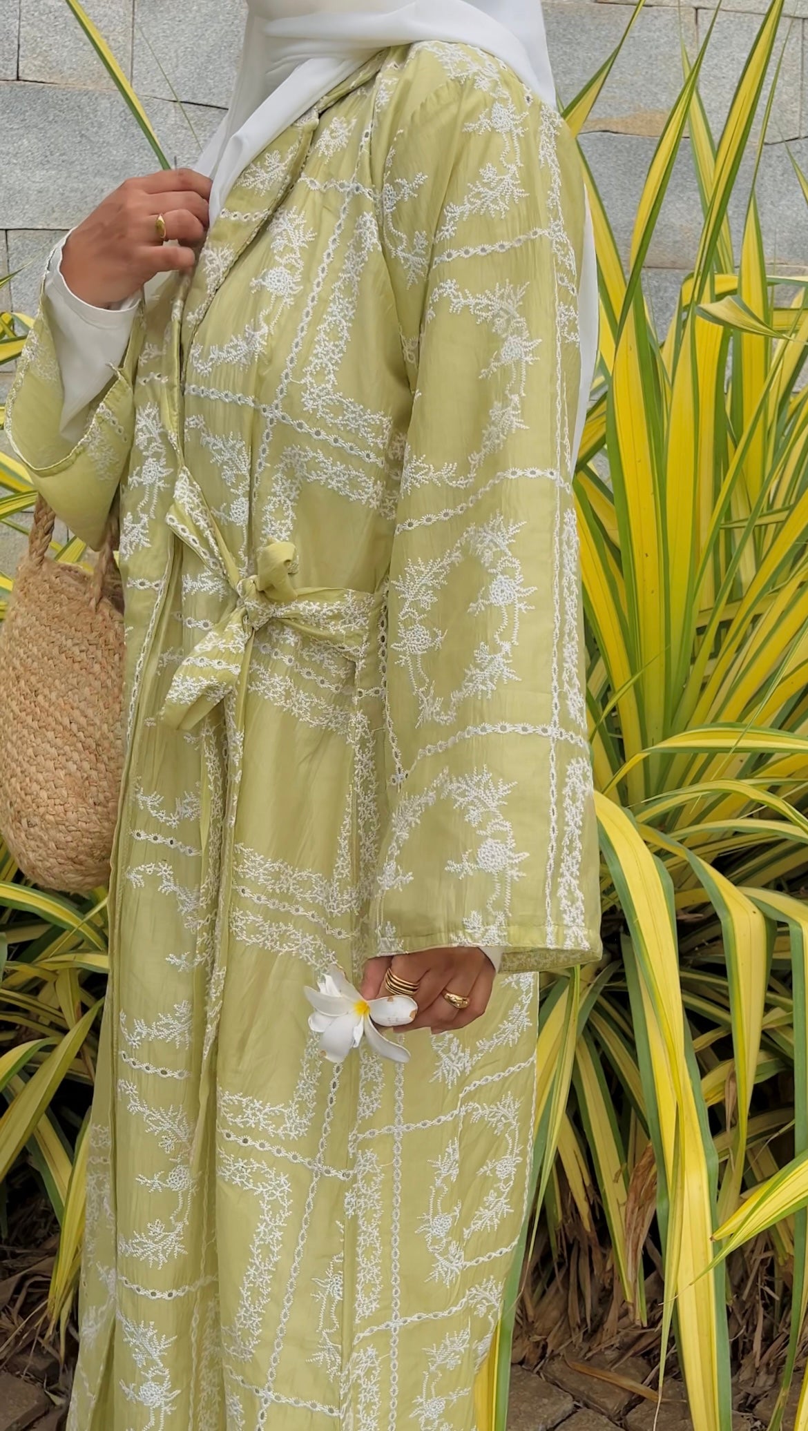 Silk Organza Coat Style Jacket - Pistachio