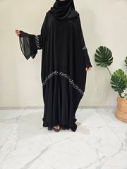 Delicate Handwork chiffon Hem Abaya