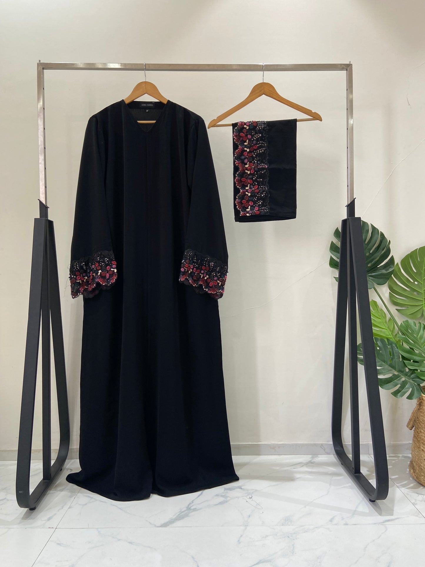Elegant Floral lace Abaya