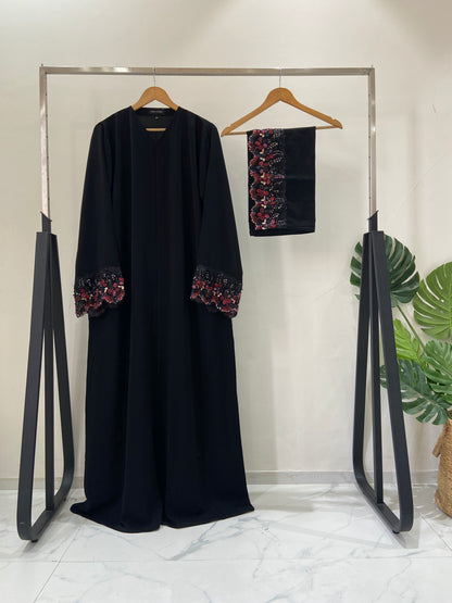 Elegant Floral lace Abaya