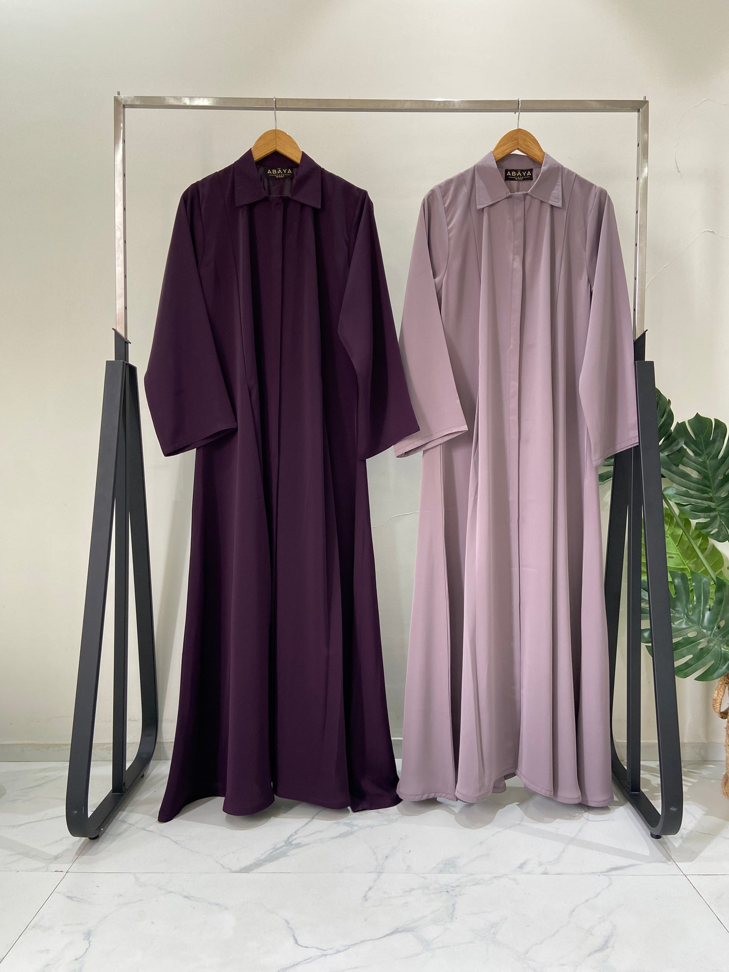 Modern A-line collared Abaya