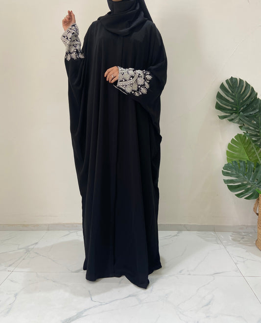 Luxury Black abaya with Elegant Handwork