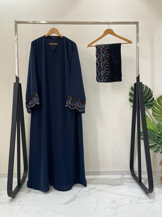 Elegant Floral lace Abaya