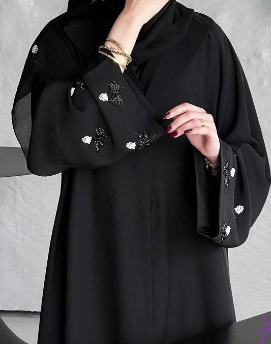 Embellished Sleeves coat style abaya