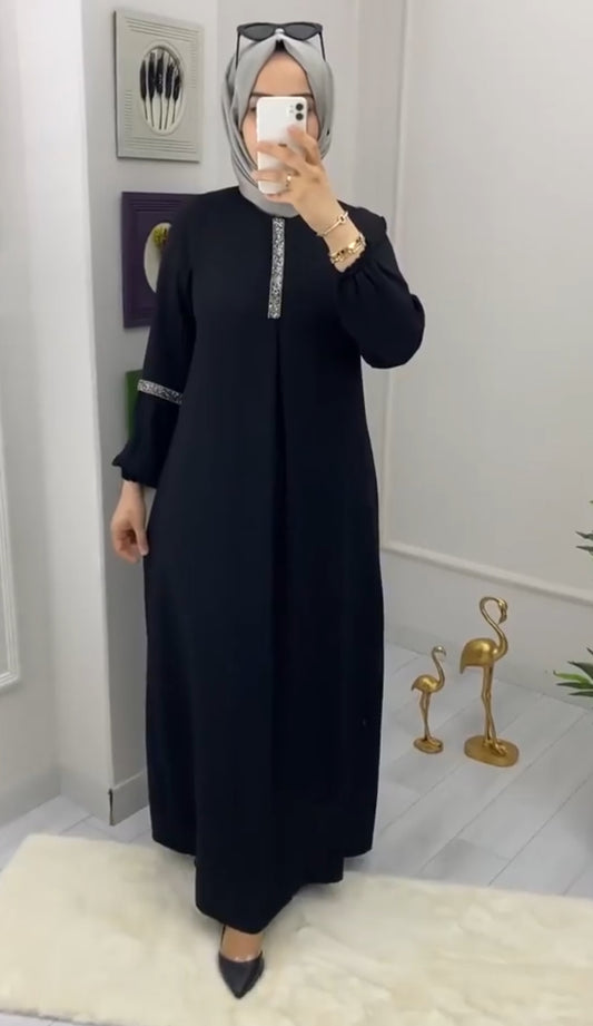 Embellished Lace Closed Style Abaya