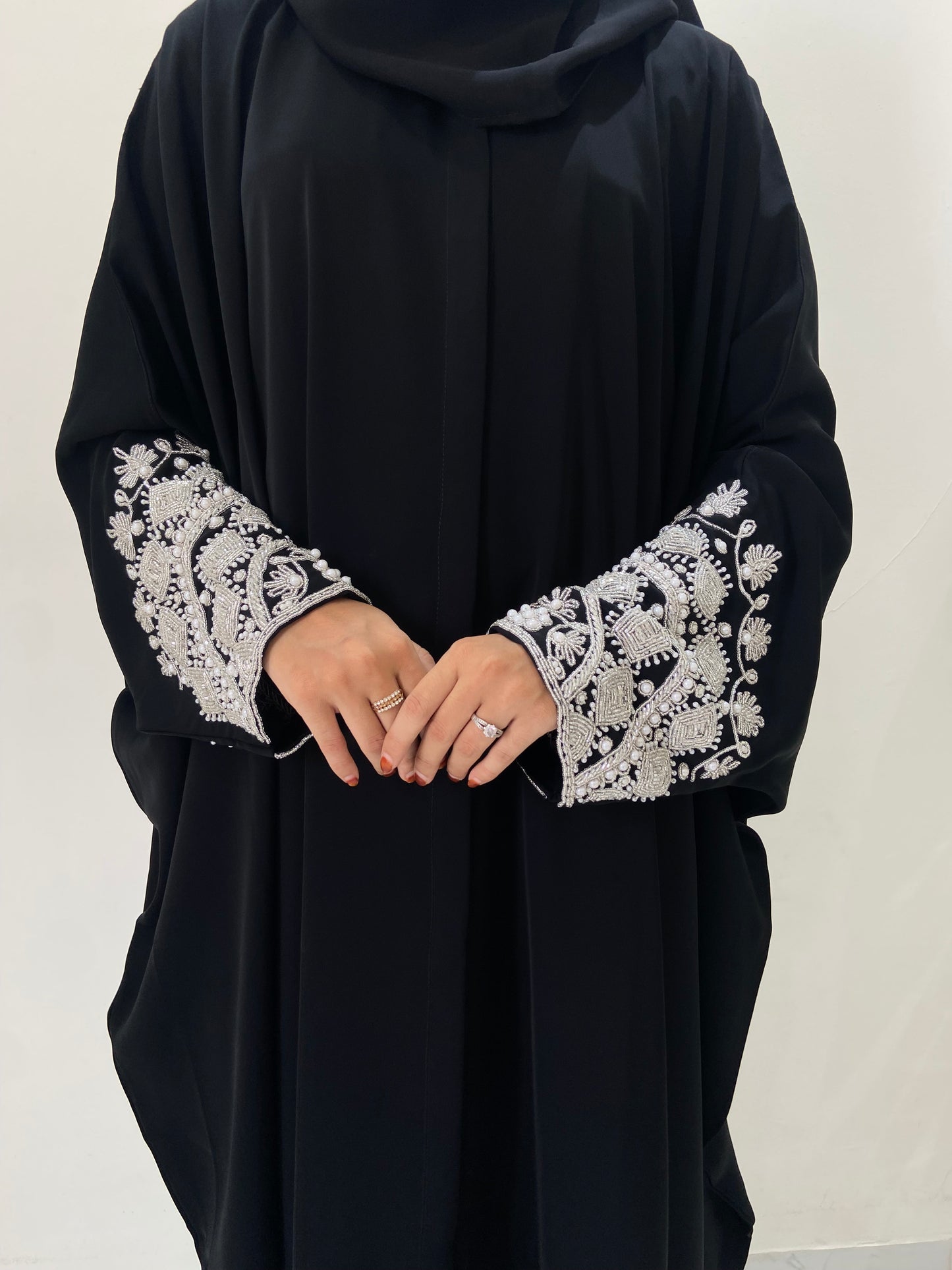 Luxury Black abaya with Elegant Handwork