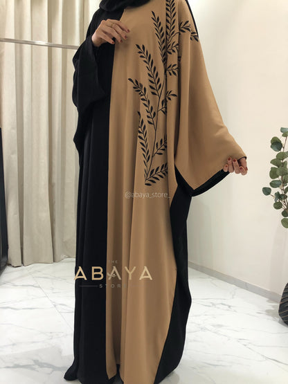 Dual Tone Embroidered Abaya