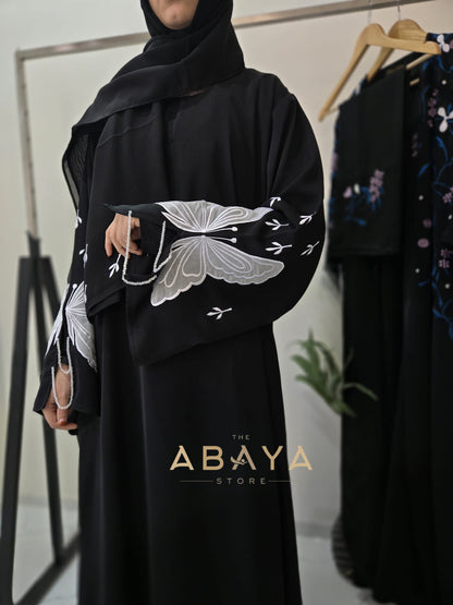 Butterfly Embroidered Sleeves Abaya