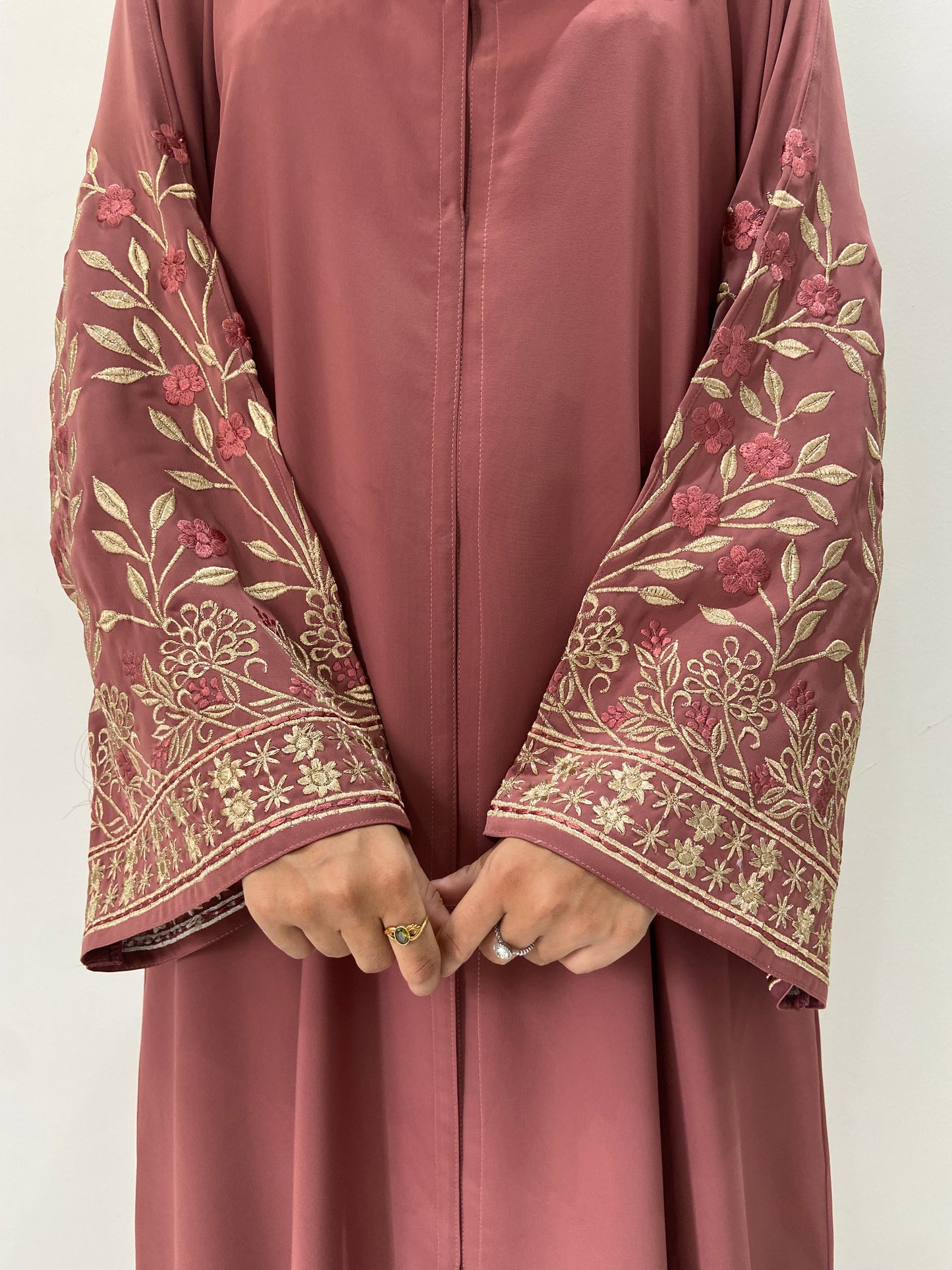 Handcrafted floral Embroidered abaya