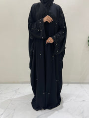 Luxury Black Floral Hand- Beaded Abaya