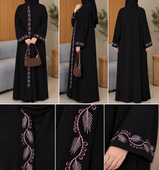 Luxury Delicate Detailed Abaya ( Ready to ship )