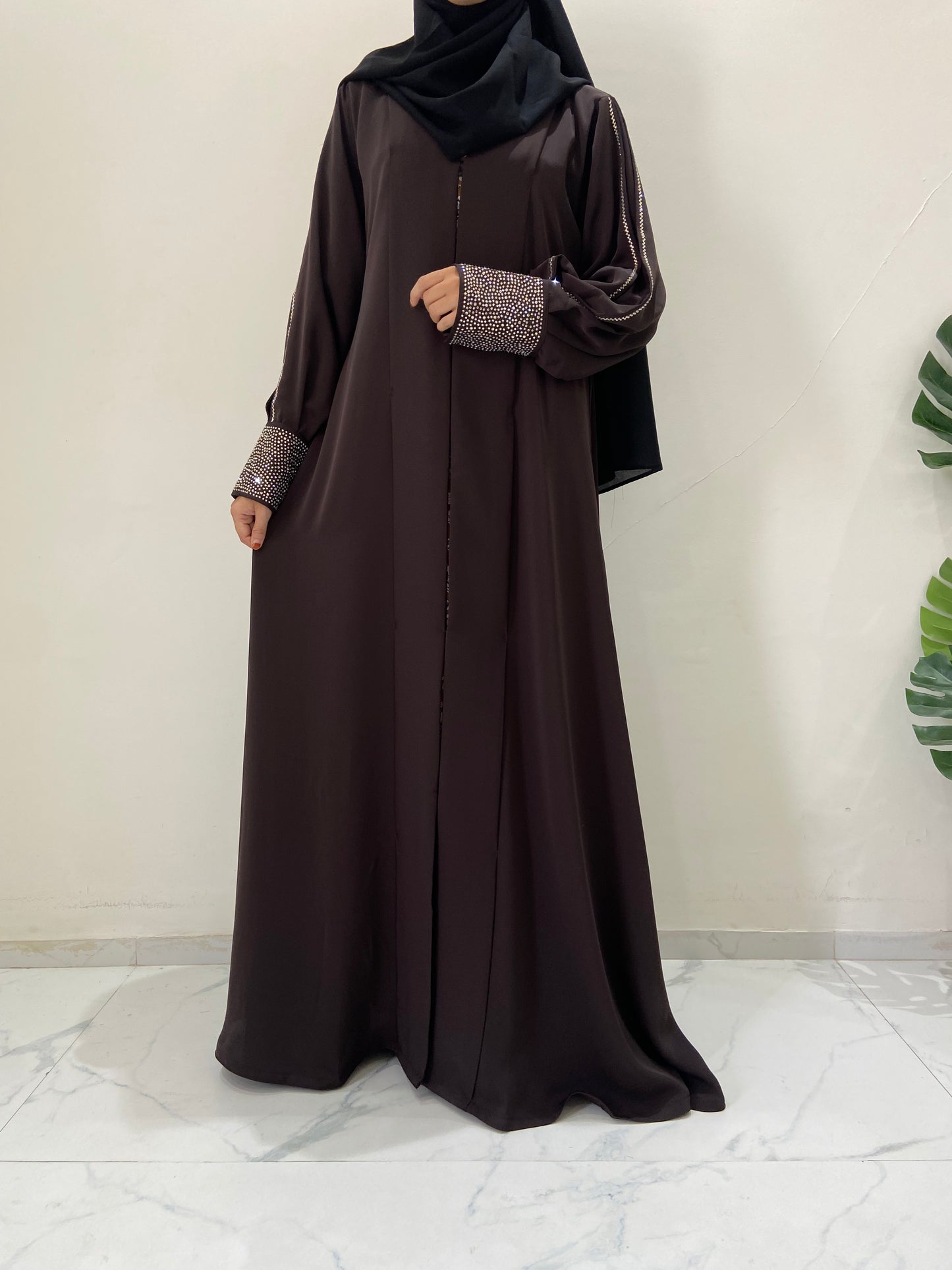 Delicated Rhinestones Abaya