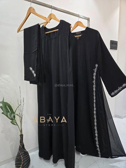 Luxury Two Piece Side Handworked Abaya