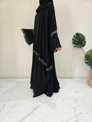 Delicate Handwork chiffon Hem Abaya
