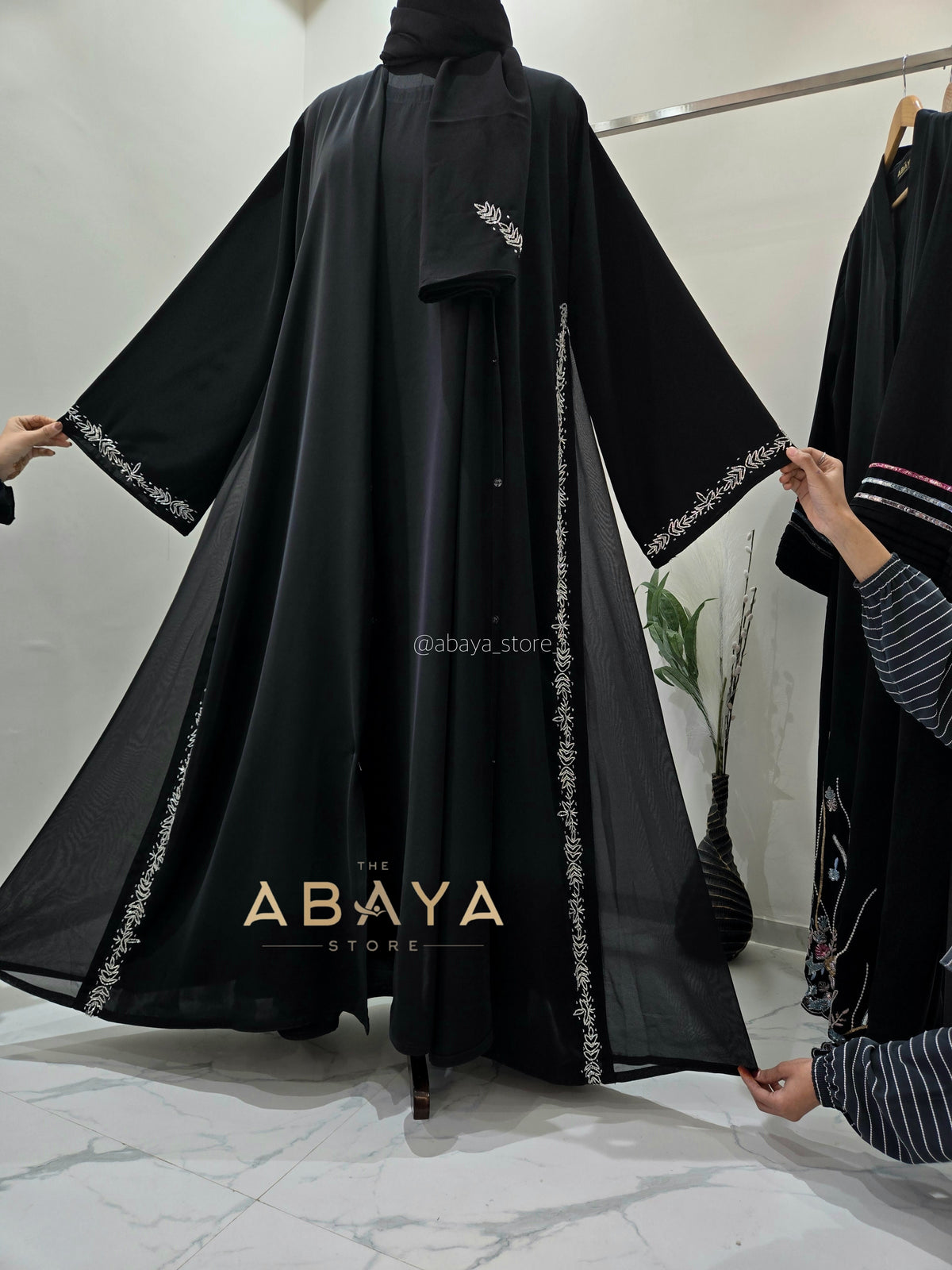 Luxury Two Piece Side Handworked Abaya