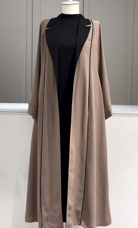 Two Piece Abaya ( Colored  Jacket with black Inner ) - The Abaya Store