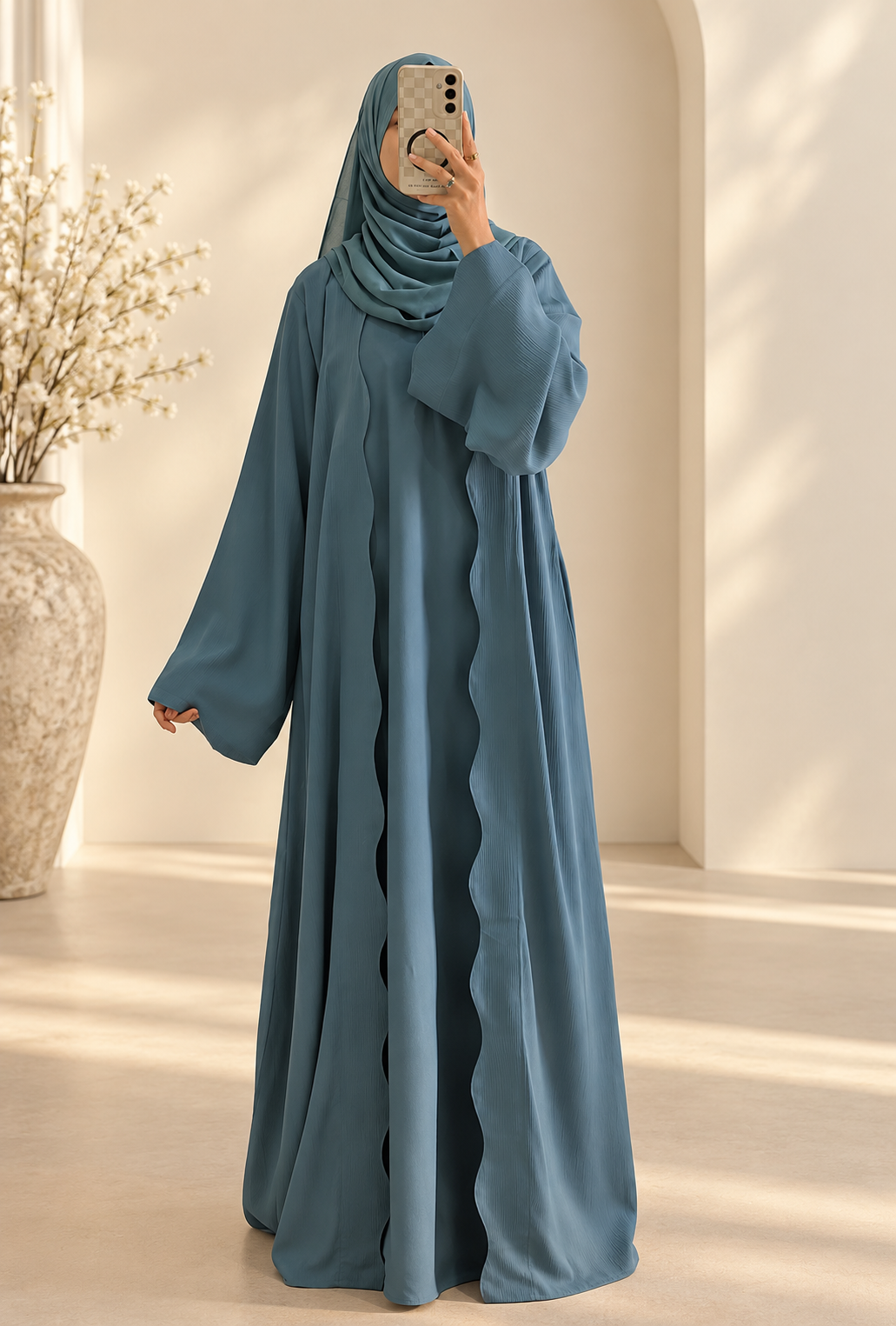 Scalloped Two Piece Abaya