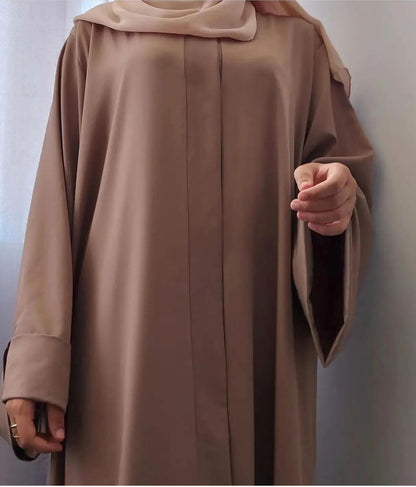 Statement  Basic  Buttoned  Abaya - The Abaya Store