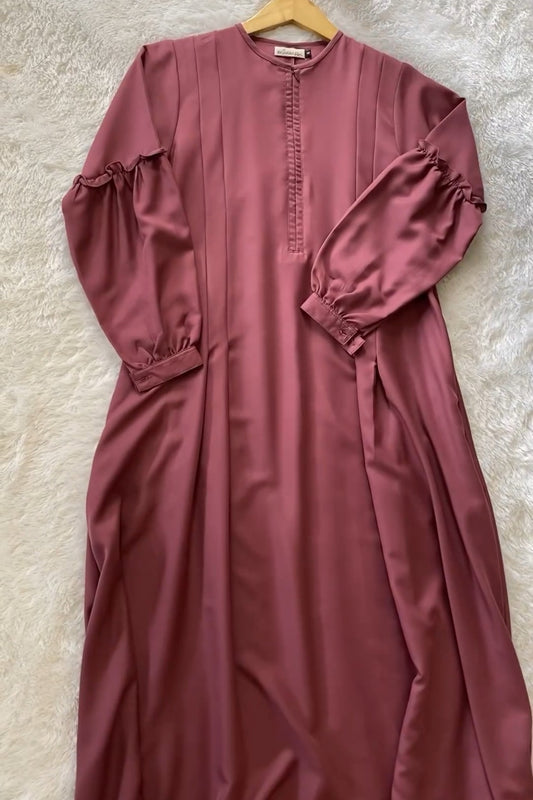 Feeding Friendly Basic Ruffled Sleeves Abaya - The Abaya Store