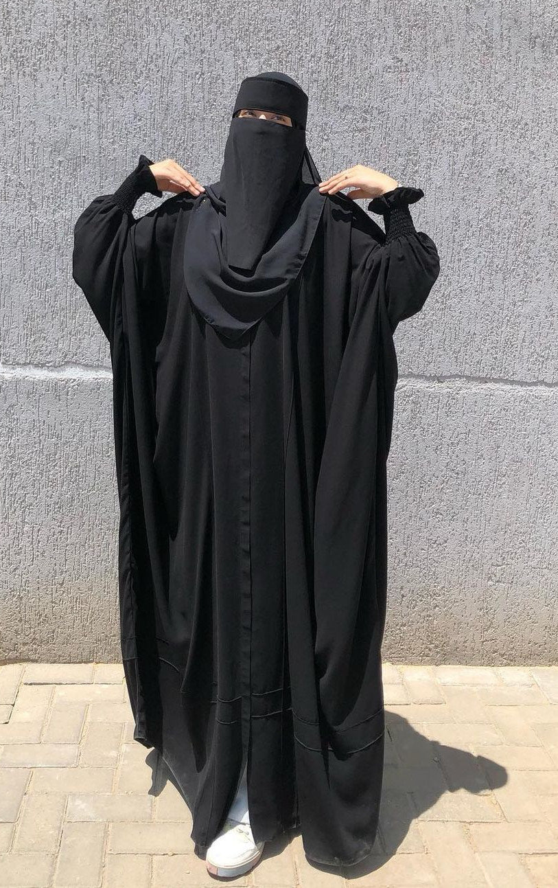 Rutched Sleeves Bisht Abaya - The Abaya Store