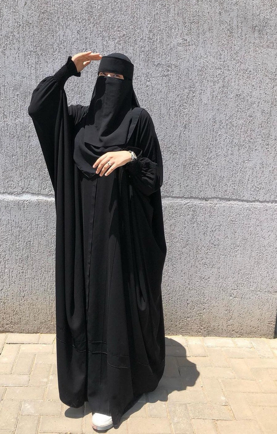 Rutched Sleeves Bisht Abaya - The Abaya Store