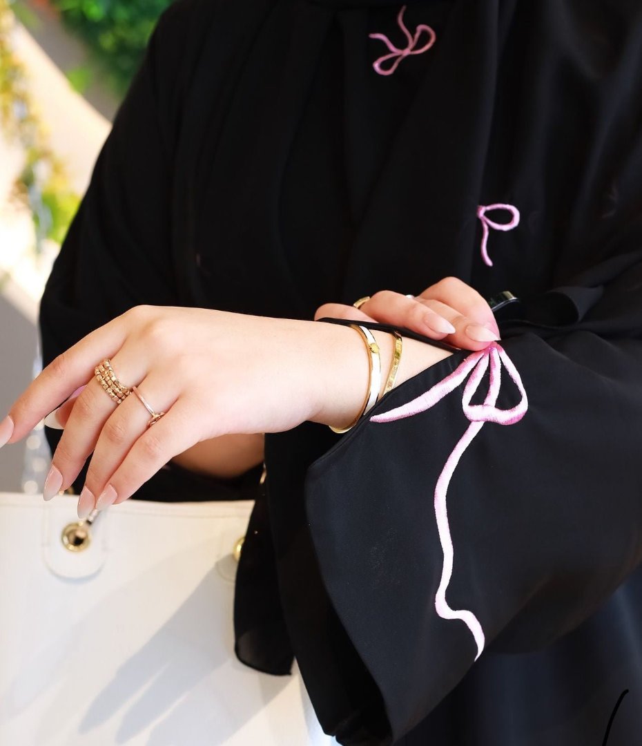 Amani Bow Embroidered Abaya - The Abaya Store