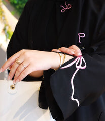 Amani Bow Embroidered Abaya - The Abaya Store