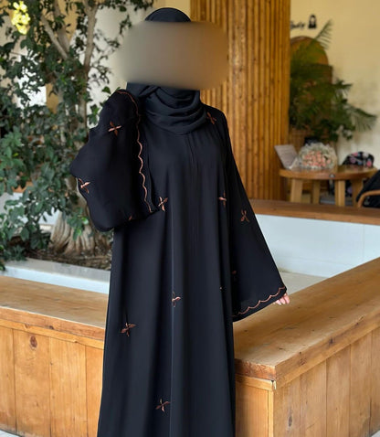 Black Embroidered Abaya - The Abaya Store