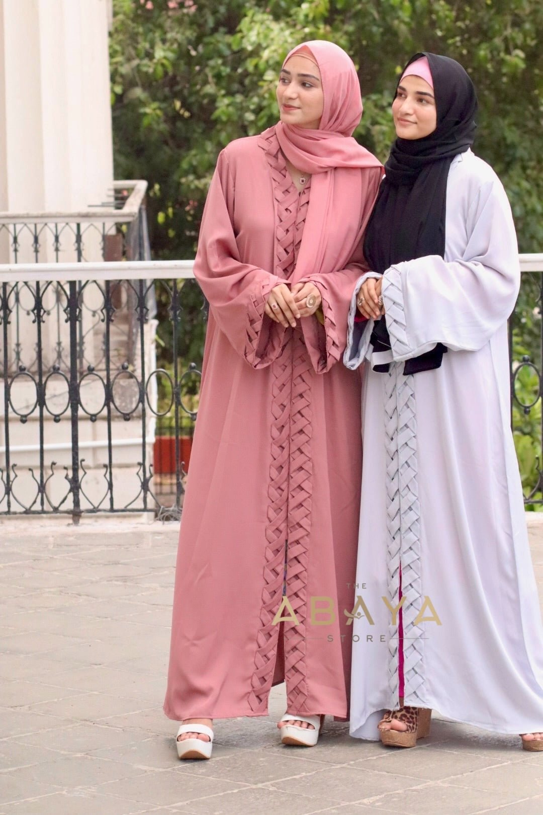 Braided Buttoned Abaya - The Abaya Store