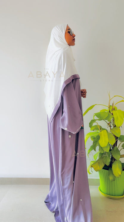 Delicately Handworked Buttoned Abaya - The Abaya Store