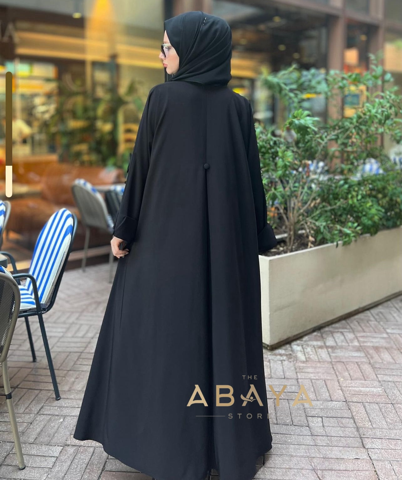 Elegant A Line Basic Buttoned Abaya - The Abaya Store