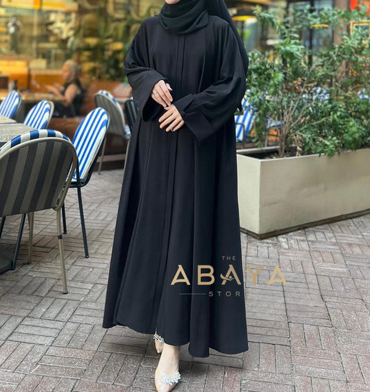 Elegant A Line Basic Buttoned Abaya - The Abaya Store