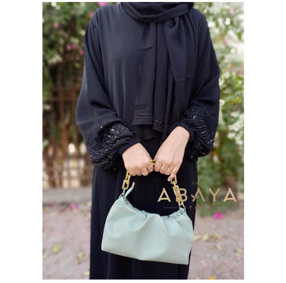 Elasticated Sleeves handworked Abaya - The Abaya Store