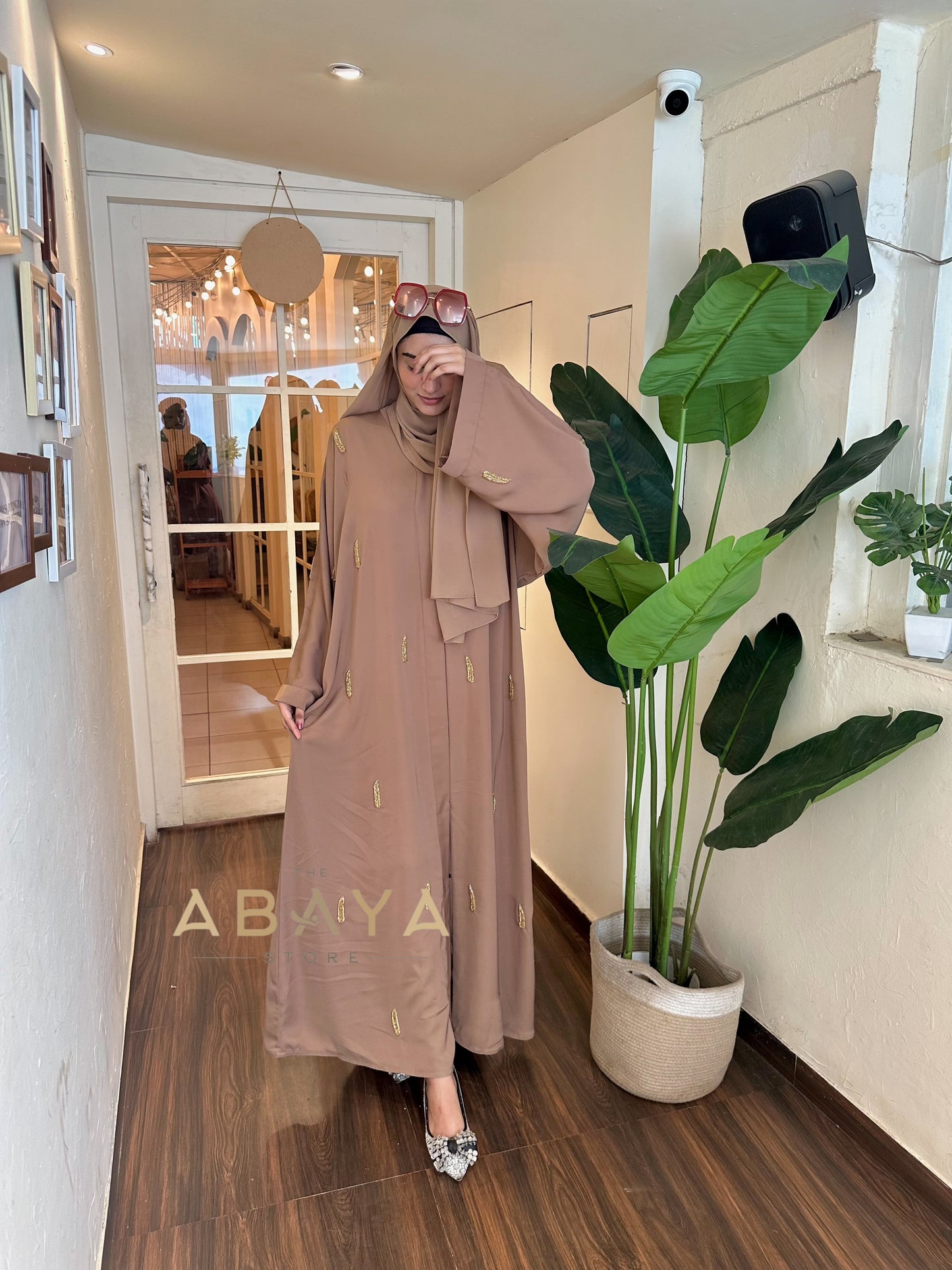 Elegant Handworked Buttoned Abaya - The Abaya Store