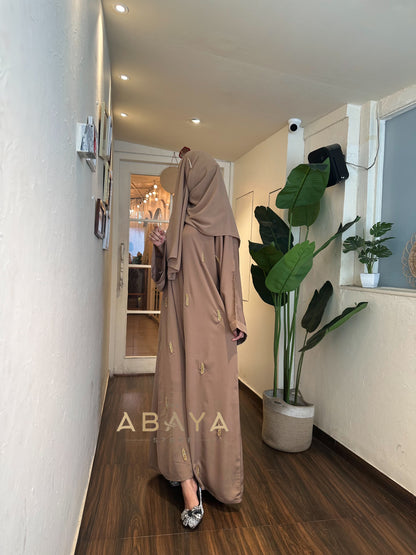 Elegant Handworked Buttoned Abaya - The Abaya Store