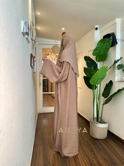 Elegant Handworked Buttoned Abaya - The Abaya Store