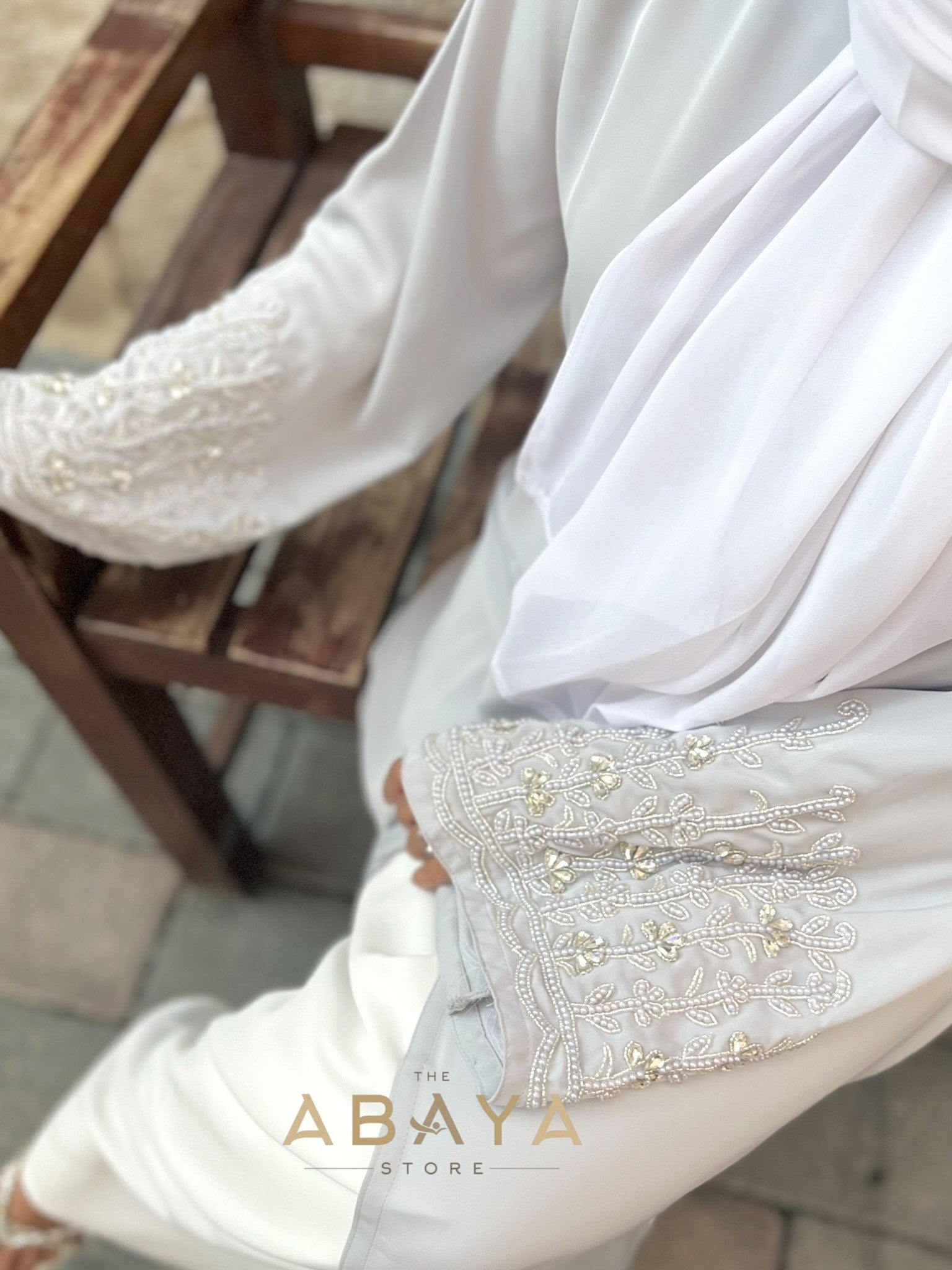 Hira Abaya | Delicately handworked sleeves Abaya - The Abaya Store