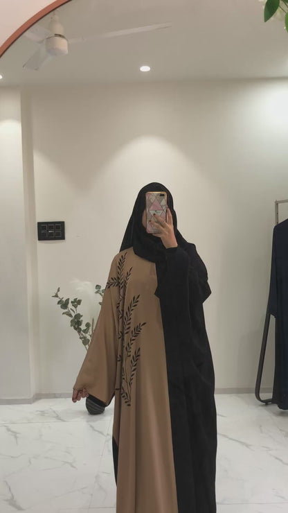 Dual Tone Embroidered Abaya