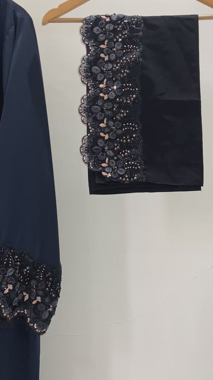Elegant Floral lace Abaya