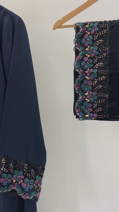 Elegant Floral lace Abaya