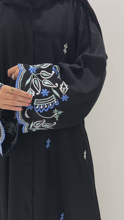 Premium Black Modest Embroidered Abaya