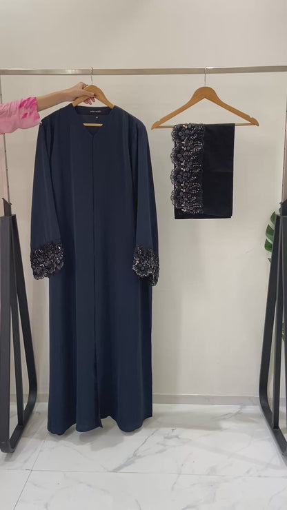 Elegant Floral lace Abaya