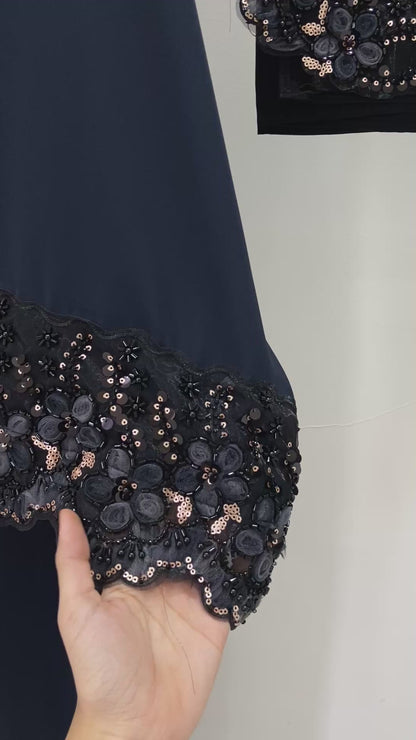 Elegant Floral lace Abaya