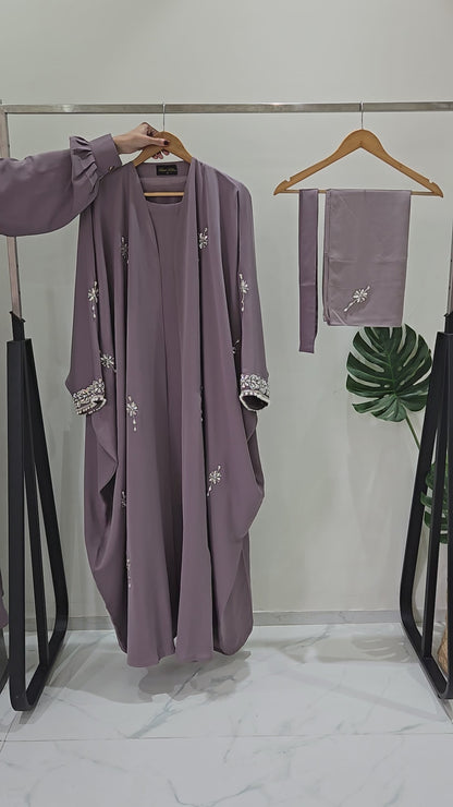 Aurelia Bloom Handworked Two piece Abaya