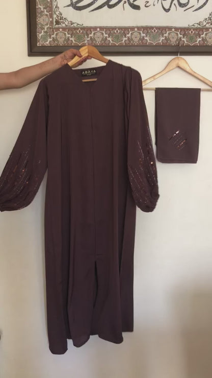 Elasticated Sleeves handworked Abaya