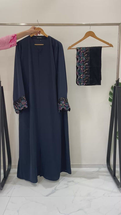 Elegant Floral lace Abaya