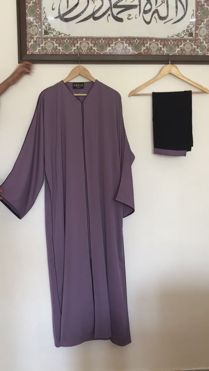 Delicate Piping Buttoned Abaya